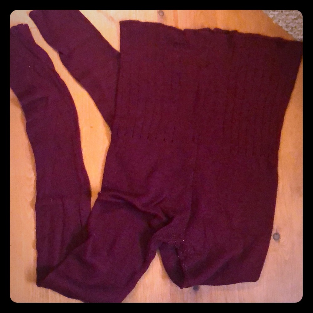 Burgundy knit dance warm up